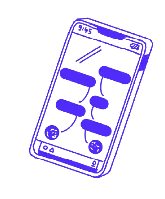 Smartphone mit einem offenen Messenger